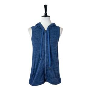Active Life Tunic Vest Hooded Zip Front Pockets Blue Heather Women’s Size Small